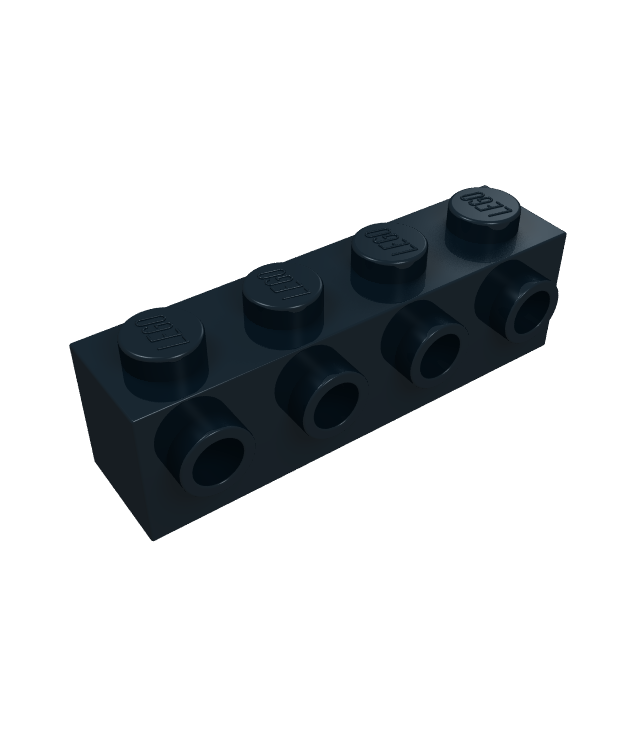 LEGO - Steen, gemodificeerd 1 x 4 met noppen aan zijkant - Black | N