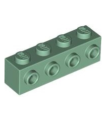 LEGO - Steen, gemodificeerd 1 x 4 met noppen aan zijkant - Sand Green | N - Thumbnail