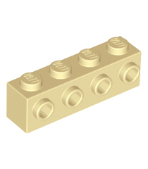 LEGO - Steen, gemodificeerd 1 x 4 met noppen aan zijkant - Tan | N - Thumbnail