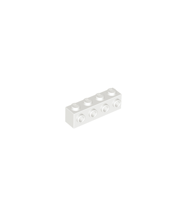 LEGO - Steen, gemodificeerd 1 x 4 met noppen aan zijkant - White | N