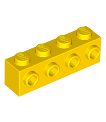 LEGO - Steen, gemodificeerd 1 x 4 met noppen aan zijkant - Yellow | N - Thumbnail