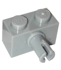 LEGO - Steen, gemodificeerd 1 x 2 met pen en onderop een nophouder - Light Bluish Gray | N - Thumbnail