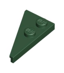 LEGO - Wig, plaat 4 x 2 rechts, puntig - Dark Green | N - Thumbnail