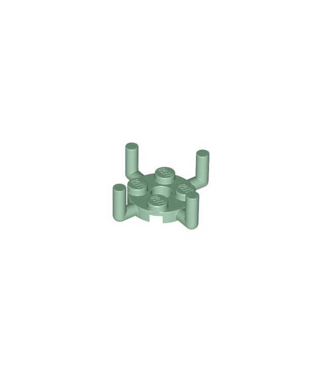 LEGO - Plaat, rond 2 x 2 met pen­gat en 4 staande staafarmen - Sand Green | N