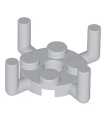 LEGO - Plaat, rond 2 x 2 met pen­gat en 4 staande staafarmen - Light Bluish Gray | N - Thumbnail