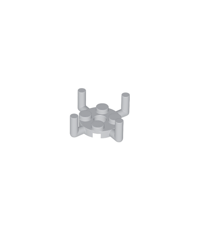 LEGO - Plaat, rond 2 x 2 met pen­gat en 4 staande staafarmen - Light Bluish Gray | N