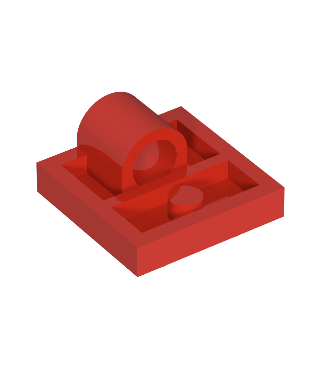 LEGO - Plaat, gemodificeerd 2 x 2 met pen­gat – volledige kruissteun aan onderzijde (10247) - Red | N