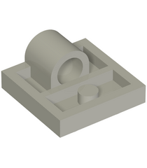 LEGO - Plaat, gemodificeerd 2 x 2 met pen­gat – volledige kruissteun aan onderzijde (10247) - Light Bluish Gray | N - Thumbnail