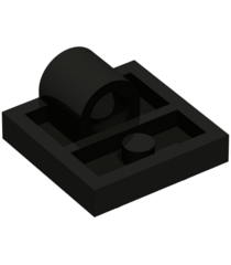 LEGO - Plaat, gemodificeerd 2 x 2 met pen­gat – volledige kruissteun aan onderzijde (10247) - Black | N - Thumbnail