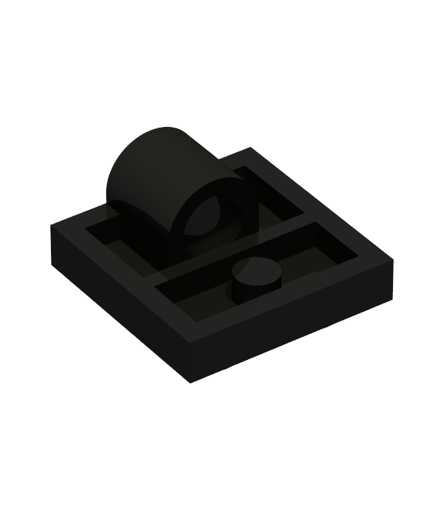 LEGO - Plaat, gemodificeerd 2 x 2 met pen­gat – volledige kruissteun aan onderzijde (10247) - Black | N