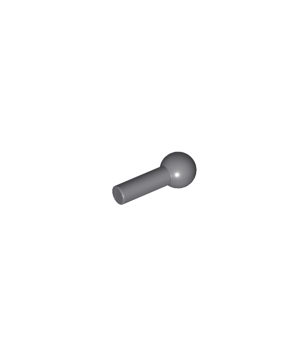 LEGO - Staaf 1L met trekhaakkogel - Dark Bluish Gray | N