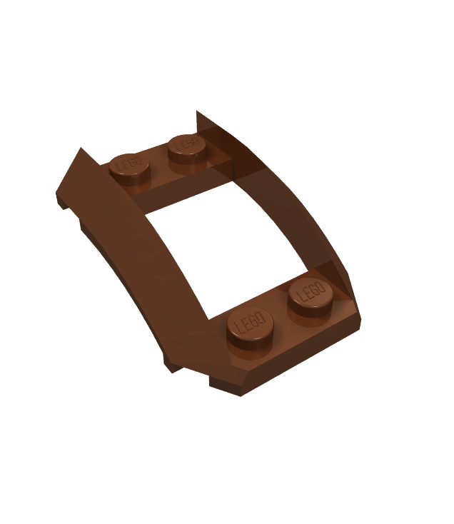 LEGO - Wig 4 x 3 open met uitsparing en 4 noppen - Reddish Brown | N