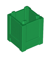 LEGO - Container, doos 2 x 2 x 2 – bovenzijde open - Green | N - Thumbnail