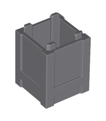 LEGO - Container, doos 2 x 2 x 2 – bovenzijde open - Dark Bluish Gray | N - Thumbnail