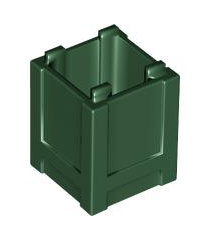 LEGO - Container, doos 2 x 2 x 2 – bovenzijde open - Dark Green | N - Thumbnail