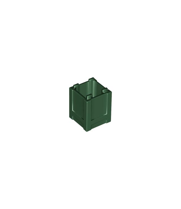 LEGO - Container, doos 2 x 2 x 2 – bovenzijde open - Dark Green | N