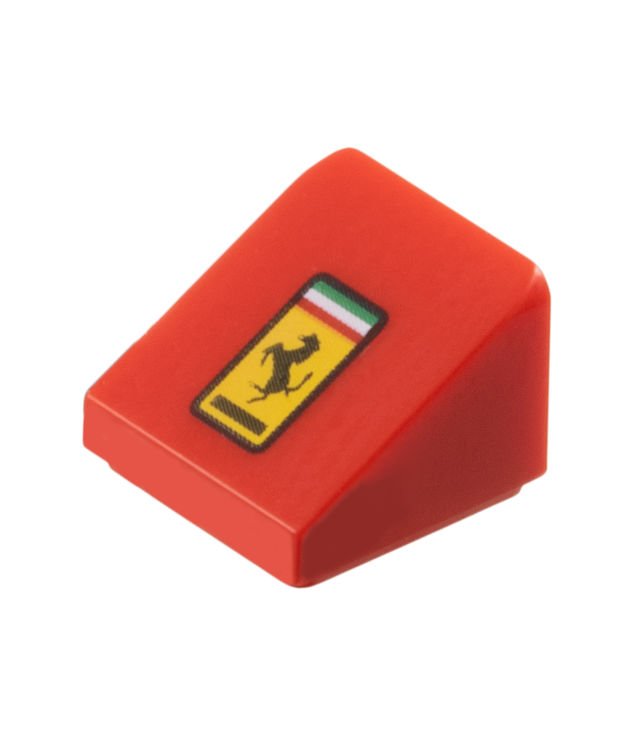 LEGO - Helling 30 graden graden 1 x 1 x 2/3 met Ferrari-logo - Red | N