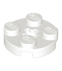 LEGO - Plaat, rond 2 x 2 met as-gat - White | N - Thumbnail