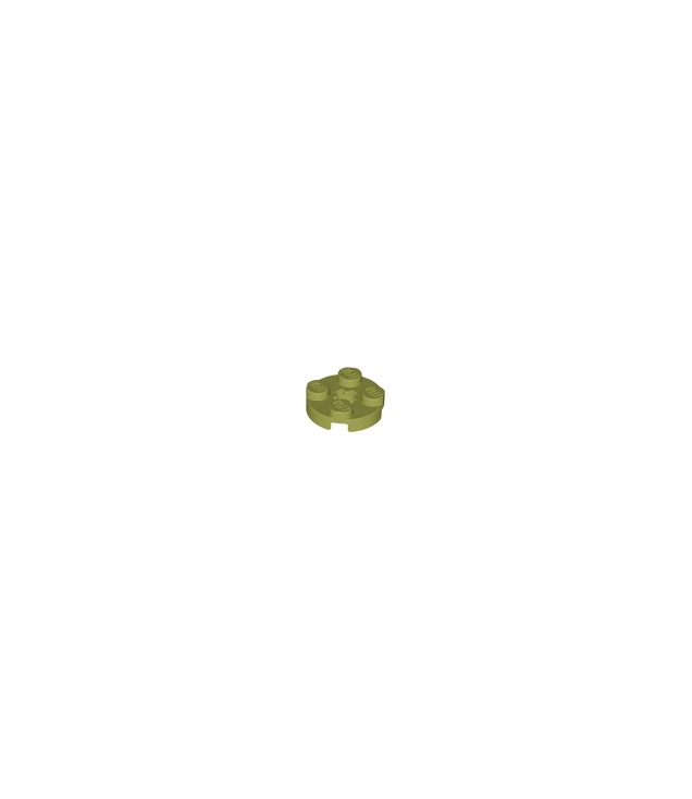 LEGO - Plaat, rond 2 x 2 met as-gat - Olive Green | N