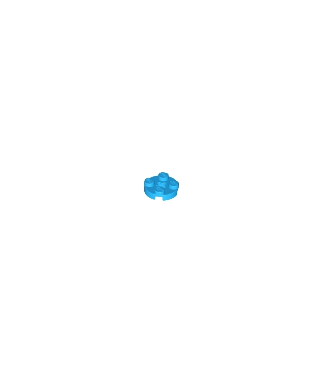 LEGO - Plaat, rond 2 x 2 met as-gat - Dark Azure | N