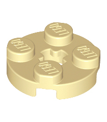 LEGO - Plaat, rond 2 x 2 met as-gat - Tan | N - Thumbnail