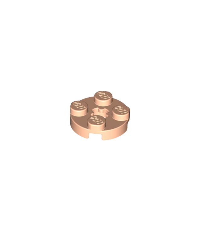 LEGO - Plaat, rond 2 x 2 met as-gat - Light Nougat | N