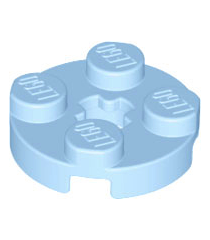 LEGO - Plaat, rond 2 x 2 met as-gat - Bright Light Blue | N - Thumbnail