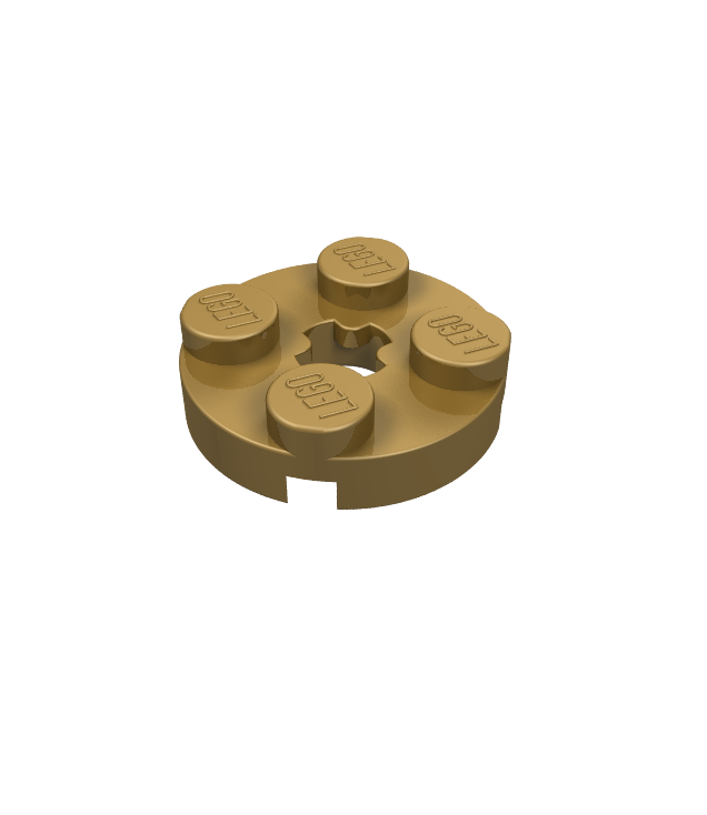 LEGO - Plaat, rond 2 x 2 met as-gat - Pearl Gold | N