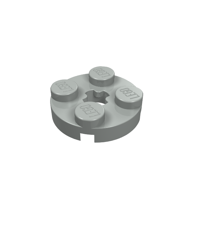LEGO - Plaat, rond 2 x 2 met as-gat - Light Gray | N