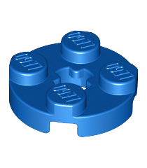 LEGO - Plaat, rond 2 x 2 met as-gat - Blue | N - Thumbnail