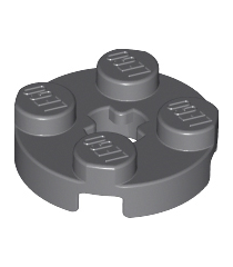 LEGO - Plaat, rond 2 x 2 met as-gat - Dark Bluish Gray | N - Thumbnail