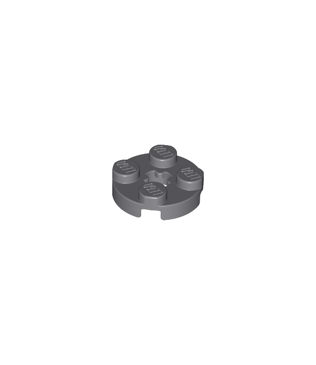 LEGO - Plaat, rond 2 x 2 met as-gat - Dark Bluish Gray | N