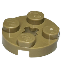 LEGO - Plaat, rond 2 x 2 met as-gat - Dark Tan | N - Thumbnail