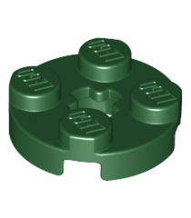 LEGO - Plaat, rond 2 x 2 met as-gat - Dark Green | N - Thumbnail