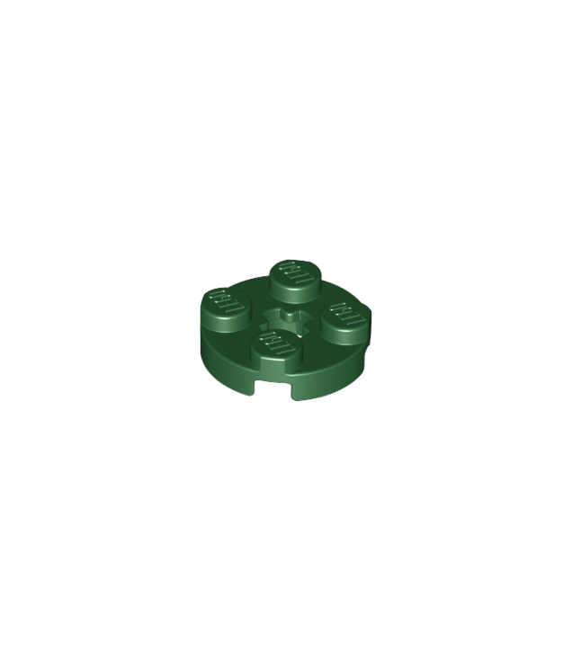 LEGO - Plaat, rond 2 x 2 met as-gat - Dark Green | N