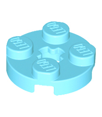 LEGO - Plaat, rond 2 x 2 met as-gat - Medium Azure | N - Thumbnail