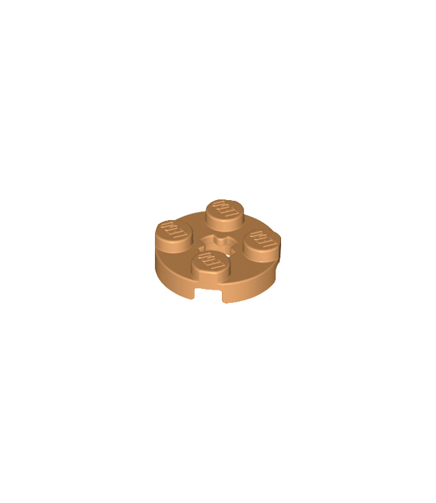 LEGO - Plaat, rond 2 x 2 met as-gat - Medium Nougat | N