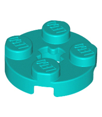 LEGO - Plaat, rond 2 x 2 met as-gat - Dark Turquoise | N - Thumbnail