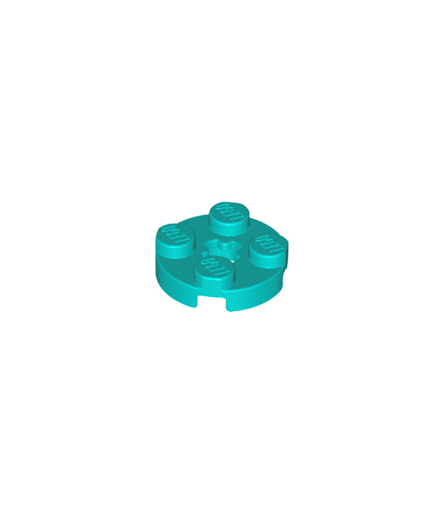 LEGO - Plaat, rond 2 x 2 met as-gat - Dark Turquoise | N