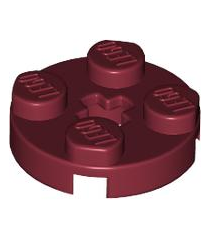LEGO - Plaat, rond 2 x 2 met as-gat - Dark Red | N - Thumbnail