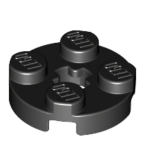 LEGO - Plaat, rond 2 x 2 met as-gat - Black | N - Thumbnail