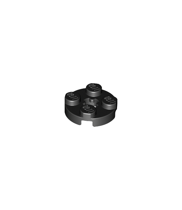 LEGO - Plaat, rond 2 x 2 met as-gat - Black | N