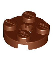 LEGO - Plaat, rond 2 x 2 met as-gat - Reddish Brown | N - Thumbnail