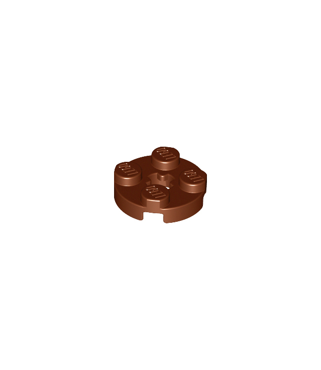 LEGO - Plaat, rond 2 x 2 met as-gat - Reddish Brown | N