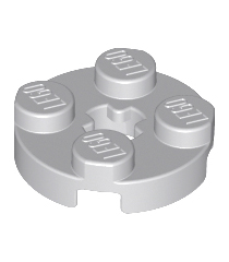 LEGO - Plaat, rond 2 x 2 met as-gat - Light Bluish Gray | N - Thumbnail
