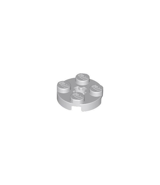 LEGO - Plaat, rond 2 x 2 met as-gat - Light Bluish Gray | N