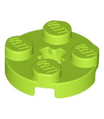 LEGO - Plaat, rond 2 x 2 met as-gat - Lime | N - Thumbnail