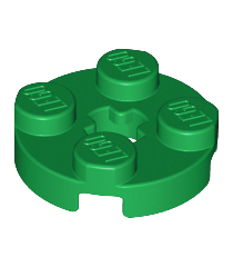 LEGO - Plaat, rond 2 x 2 met as-gat - Green | N - Thumbnail