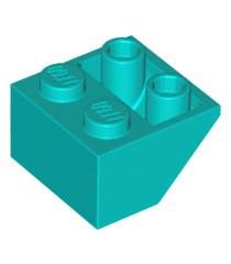 LEGO - Helling, omgekeerd 45 graden 2 x 2 met vlakke onderpen - Dark Turquoise | N - Thumbnail