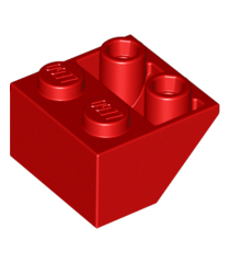 LEGO - Helling, omgekeerd 45 graden 2 x 2 met vlakke onderpen - Red | N - Thumbnail